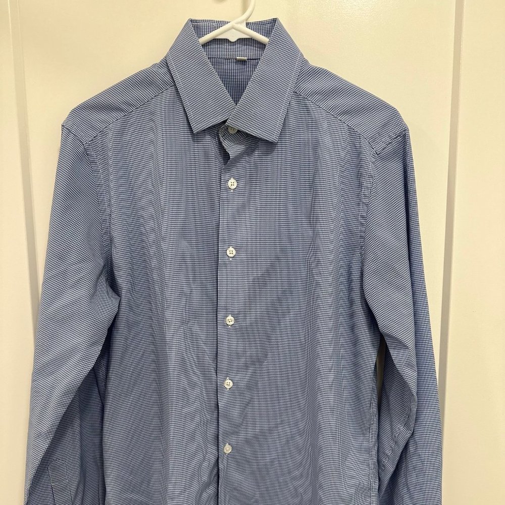 State and Liberty Blue Athletic Fit Shirt (Size: M)